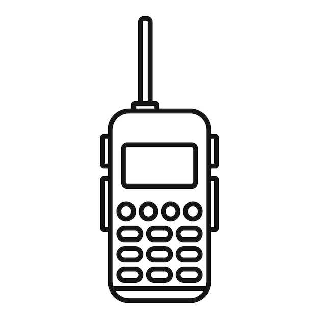 Icono de comunicación walkie talkie Contorno icono de vector de comunicación walkie talkie para diseño web aislado sobre fondo blanco