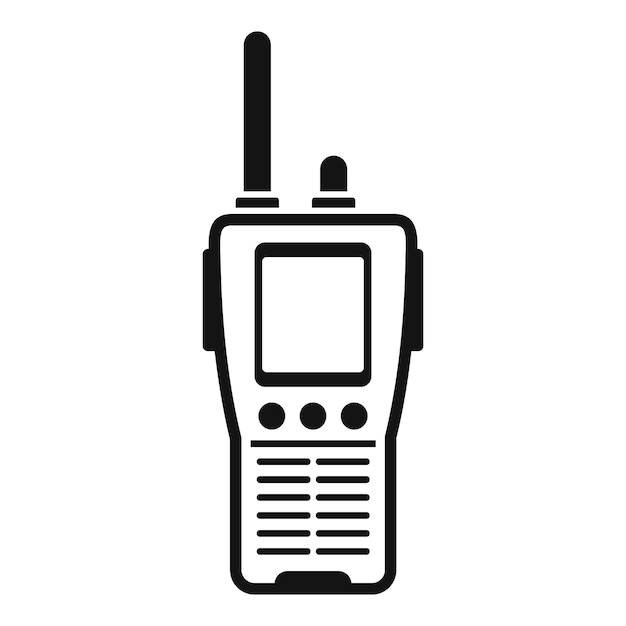 Icono de comunicación walkie talkie Ilustración simple del icono de vector de comunicación walkie talkie para diseño web aislado sobre fondo blanco