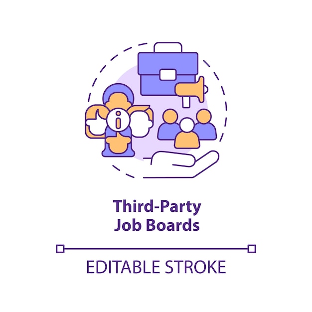 Icono de concepto de bolsas de trabajo de terceros