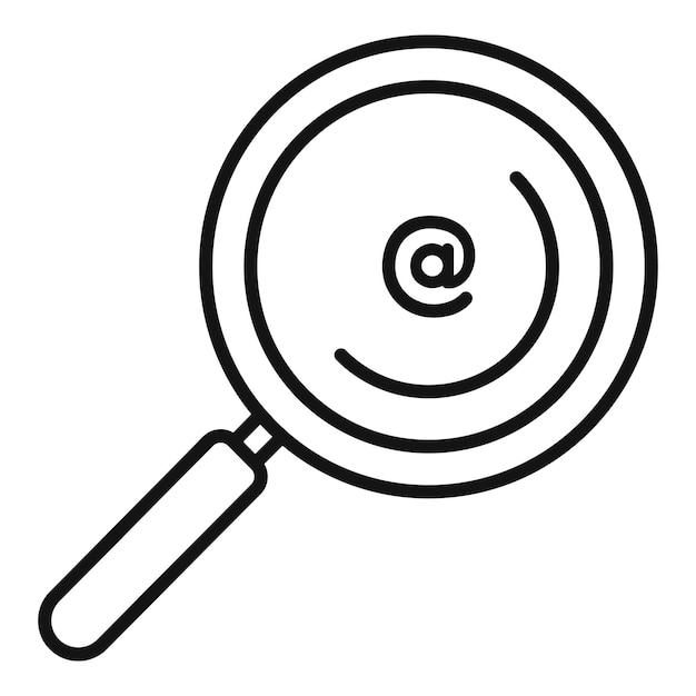 Icono de concepto de búsqueda de correo electrónico con lupa