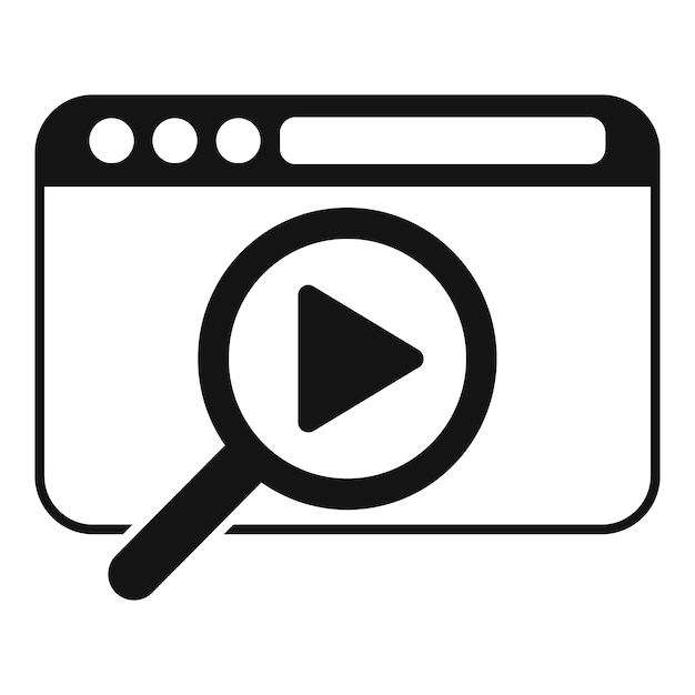 Icono del concepto de búsqueda de video en línea