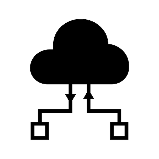 Icono del concepto de computación en nube vectorial