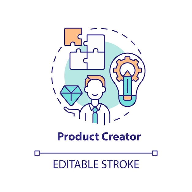 Icono de concepto de creador de producto