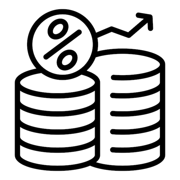 Icono del concepto de crecimiento de las ganancias