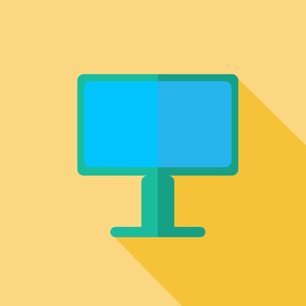 Icono de concepto de diseño plano moderno monitor tv ilustración vectorial