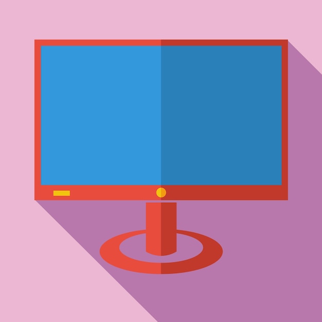 Icono de concepto de diseño plano moderno monitor tv ilustración vectorial