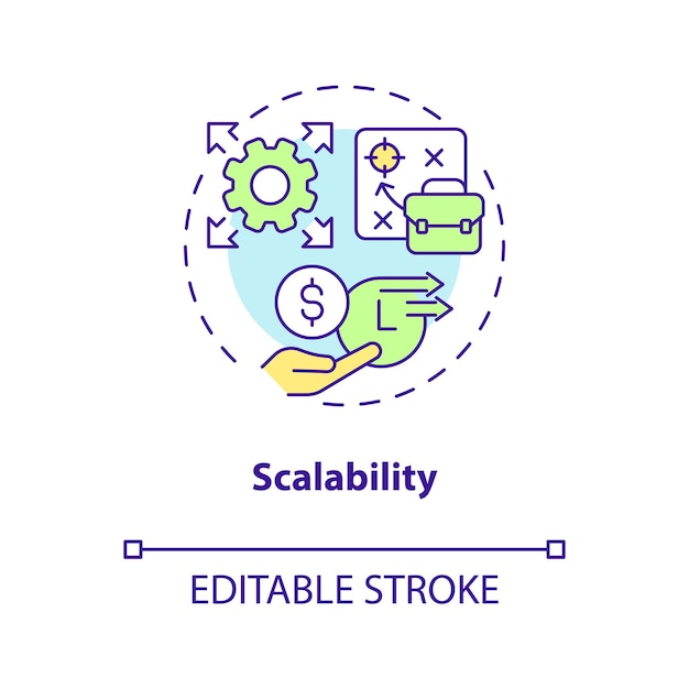 Icono del concepto de escalabilidad