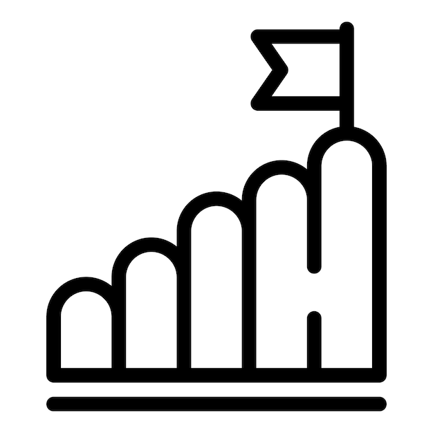 Icono del concepto de éxito y progreso