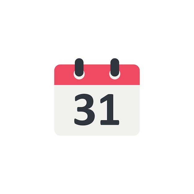 Icono de concepto de fecha de ilustración plana de calendario Símbolo de día laboral en vector