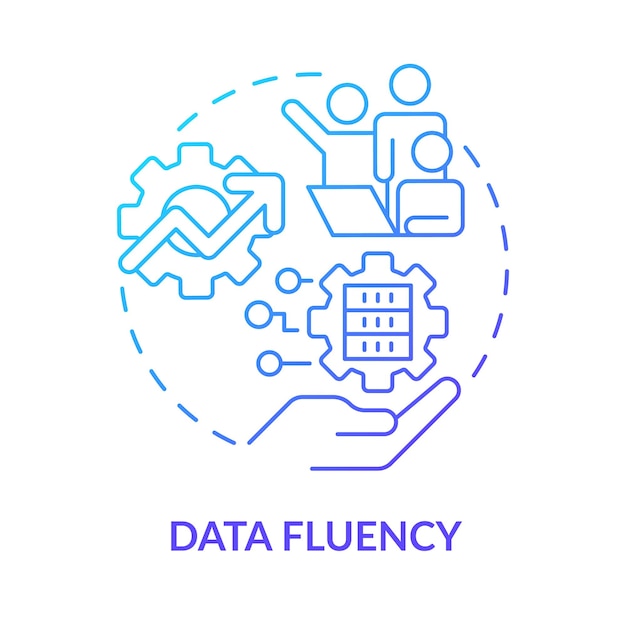 Icono de concepto de gradiente azul de fluidez de datos