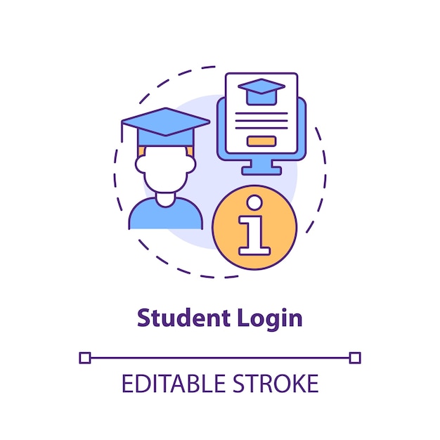 Icono de concepto de inicio de sesión de estudiante