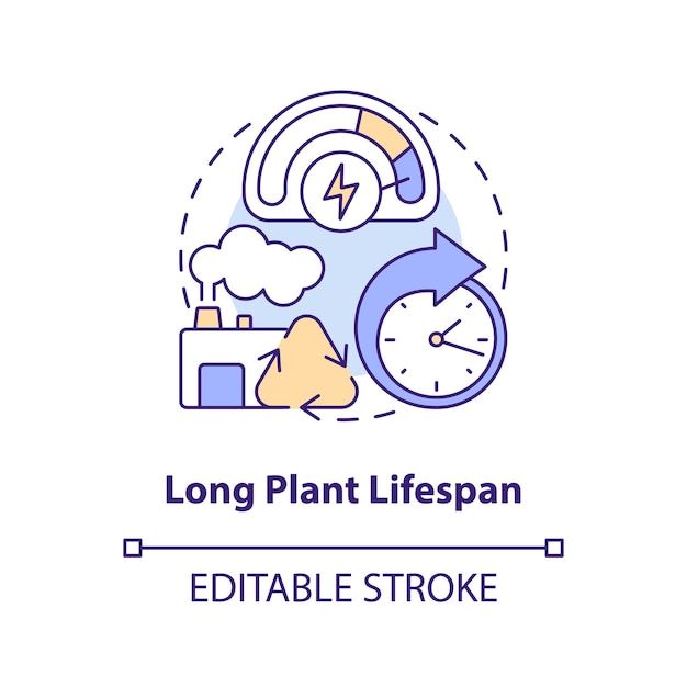 Icono de concepto de larga vida útil de la planta