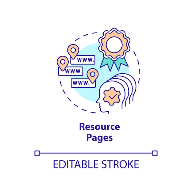 Icono de concepto de páginas de recursos