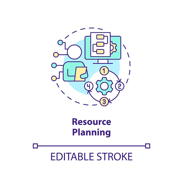 Icono del concepto de planificación de recursos