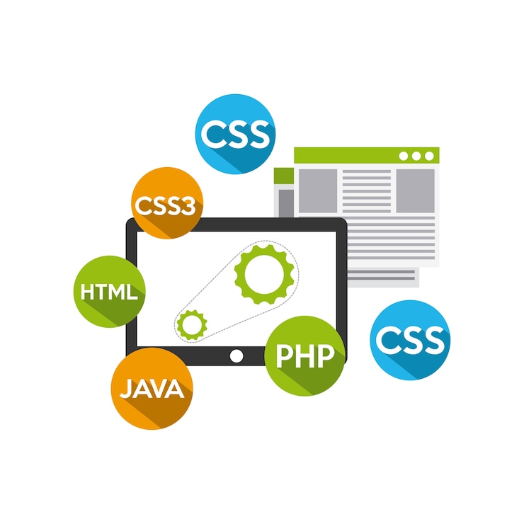 Vector icono de concepto de programación de software