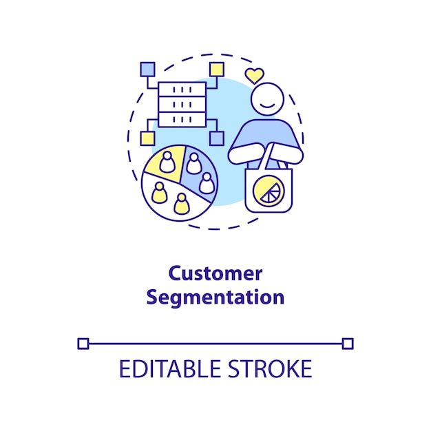 Icono de concepto de segmentación de clientes