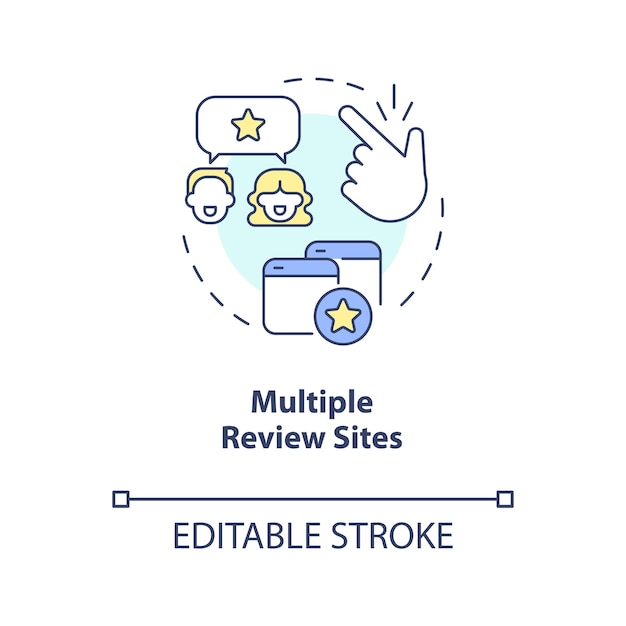 Icono de concepto de sitios de revisión múltiple