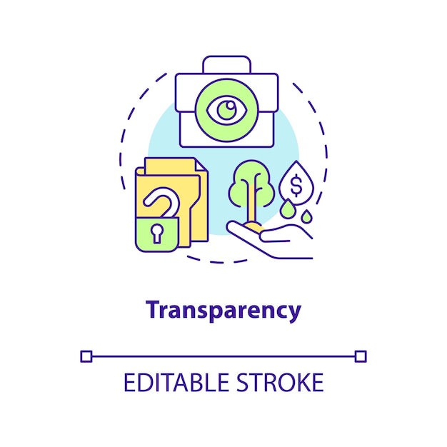 Icono del concepto de transparencia