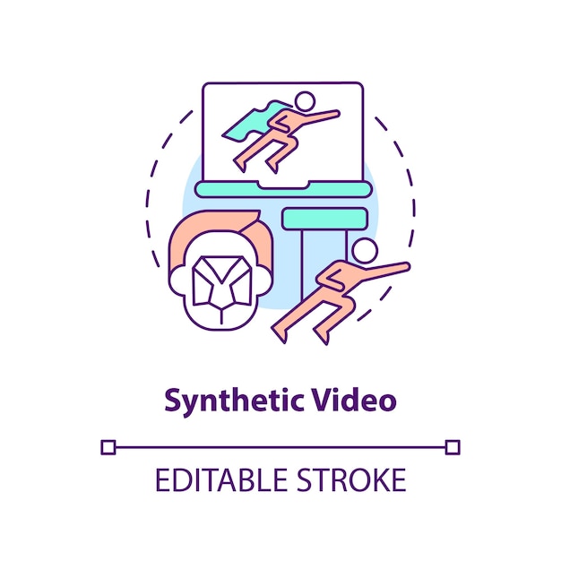 Icono de concepto de video sintético