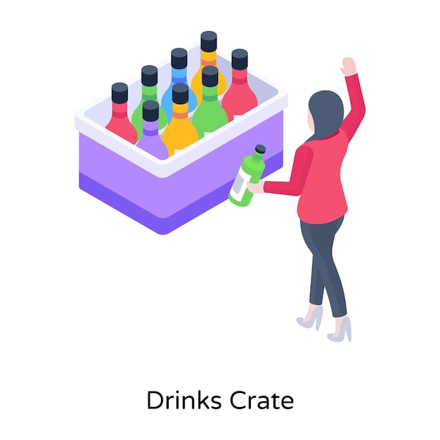 Vector un icono conceptual bien diseñado de caja de bebidas