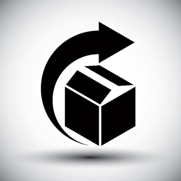 Icono conceptual de entrega de regalos, símbolo de vector de idea nueva de un solo color simple.