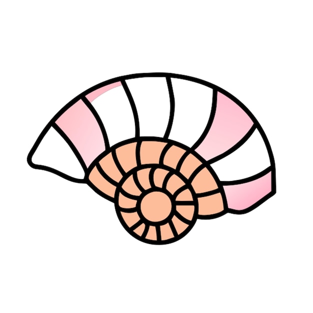 icono de concha de ammonita de color rosa