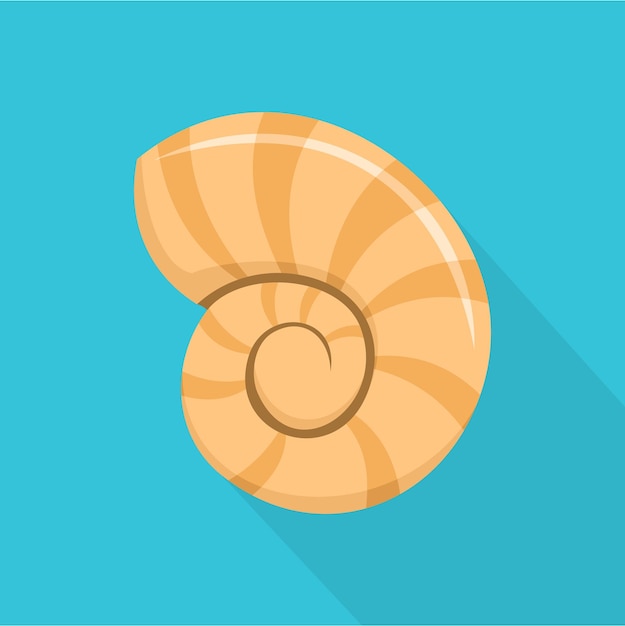 Icono de concha de arrecife Ilustración plana del icono de vector de concha de arrecife para web