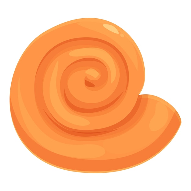 Icono de concha en espiral vector de dibujos animados Concha marrón del océano