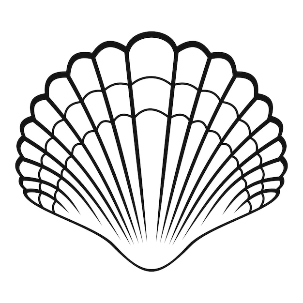 Icono de concha grande Ilustración simple del icono de vector de concha grande para web