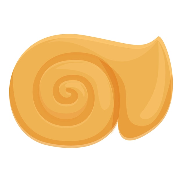 Vector icono de concha de mar dorada en espiral vector de dibujos animados concha marina