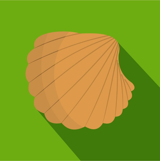 Icono de concha de naturaleza Ilustración plana del icono de vector de concha de naturaleza para web