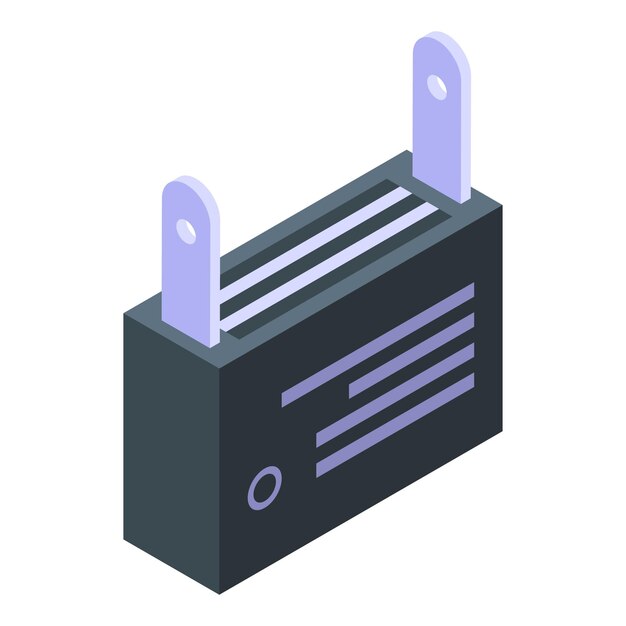 Icono de condensador de energía Isométrico del icono de vector de condensador de energía para diseño web aislado sobre fondo blanco