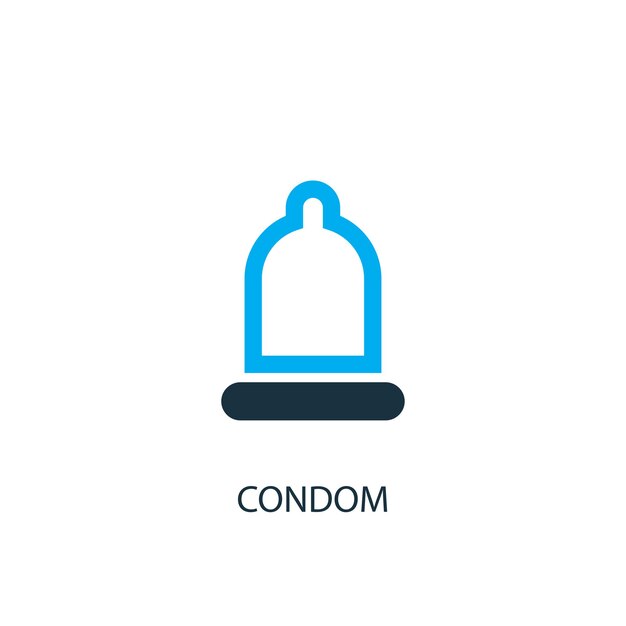 Icono de condón. Ilustración de elemento de logotipo. Diseño de símbolo de condón de colección de 2 colores. Concepto de condón simple. Se puede utilizar en la web y en dispositivos móviles.