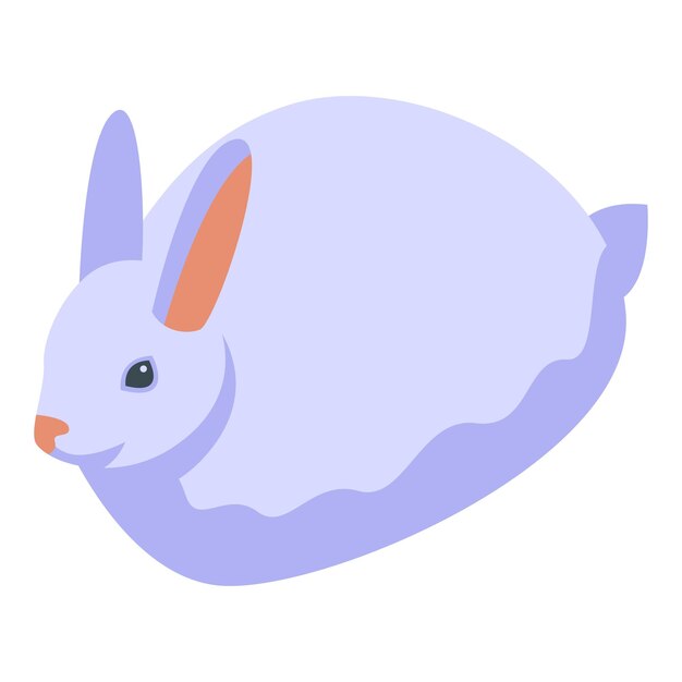 Icono de conejito de pascua blanco vector isométrico lindo conejo cesta de animales