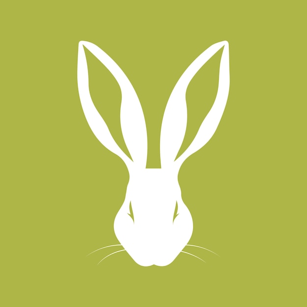 Icono de conejo en fondo verde Ilustración vectorial