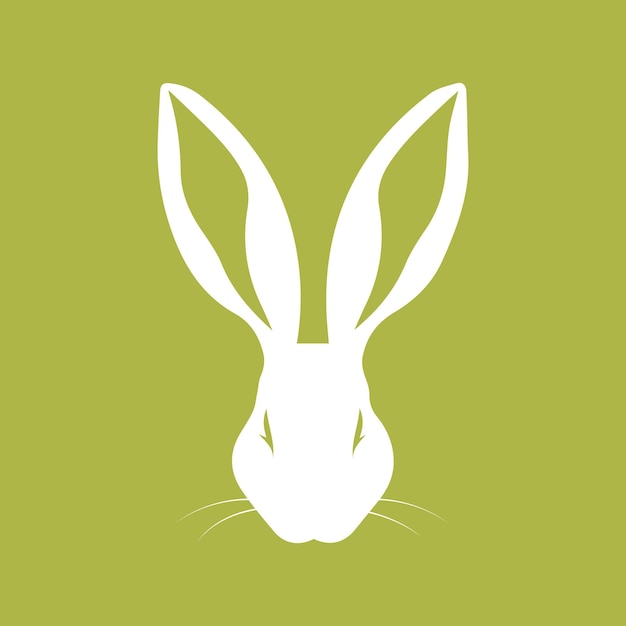 Vector icono de conejo en fondo verde ilustración vectorial