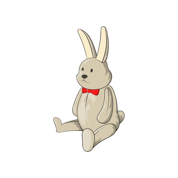 Icono de conejo de juguete en estilo de dibujos animados aislado en fondo blanco Símbolo de juguete para niños