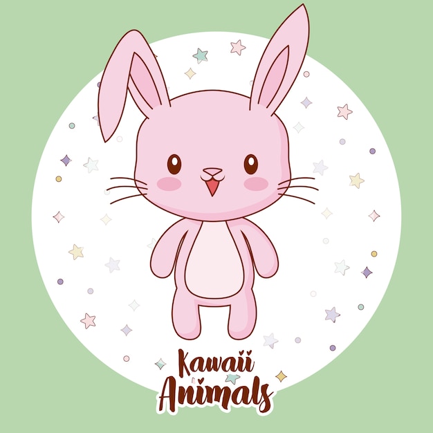 Vector icono de conejo kawaii