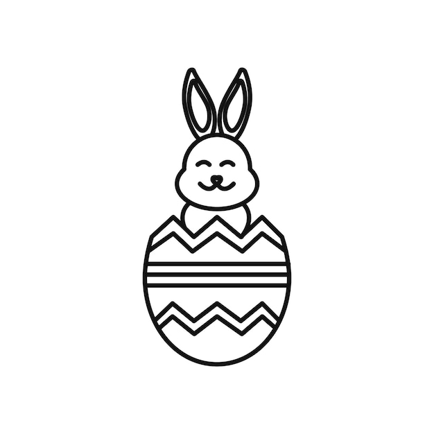 Icono del conejo de Pascua Marca de símbolo en estilo Contorno