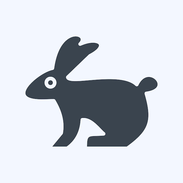 Icono Conejo relacionado con Animales domésticos símbolo diseño de estilo glifo editable