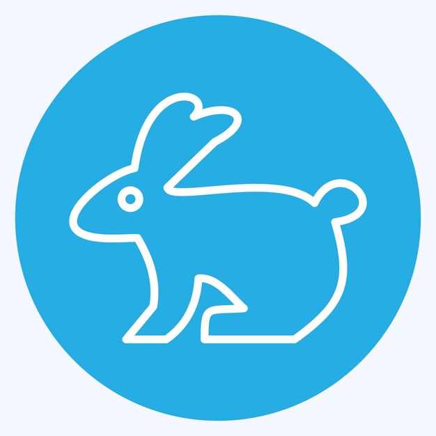 Icono Conejo relacionado con Animales domésticos símbolo ojos azules diseño de estilo editable