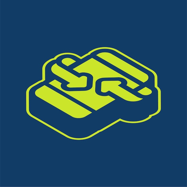 Icono de conexión móvil retroisométrico verde con fondo editable