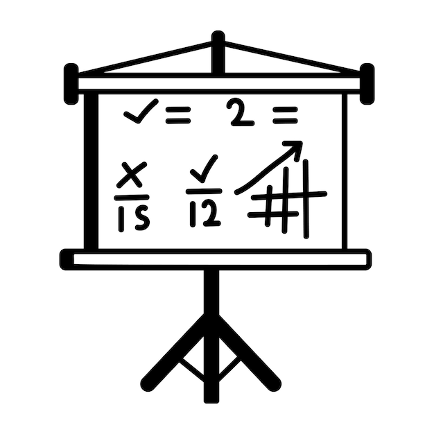 El icono de la conferencia de matemáticas en estilo doodle