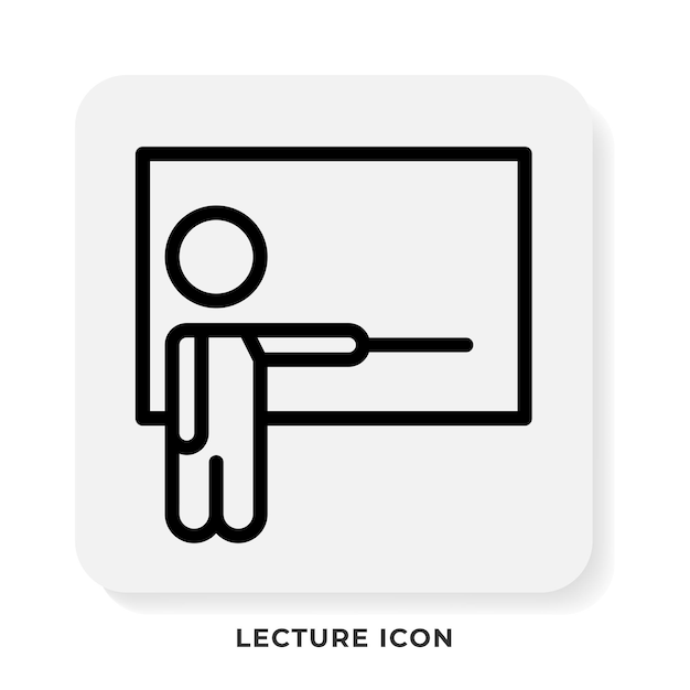 Icono de conferencia El profesor de la universidad está enseñando iconos de estilo plano Ilustraciones vectoriales