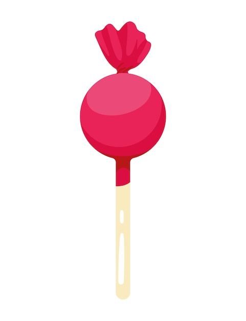 Vector icono de confeti dulce de piruleta roja