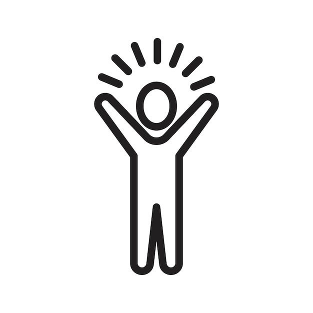 Icono de confianza en sí mismo Contorno delgado simple