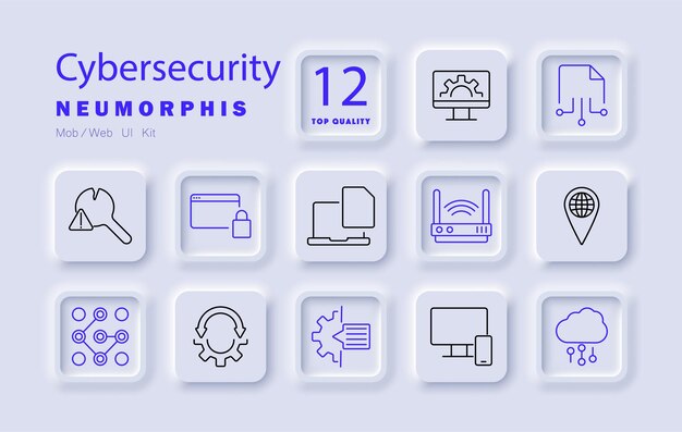 El icono de configuración de ciberseguridad bloquea la advertencia del cortafuegos encriptación de conexión segura protección de red violación de datos malware antivirus autenticación de privacidad software