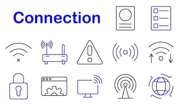 El icono de configuración de conexión WiFi router configuración de alerta monitor bloqueado transferencia de datos internet tecnología de señal de comunicación en línea dispositivo red seguridad inalámbrica infraestructura digital