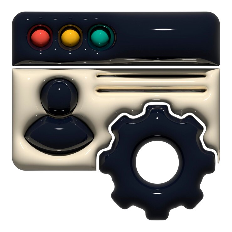 El icono de la configuración de gestión de la cuenta web