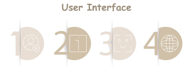 El icono de configuración de la interfaz de usuario usuario con el botón de información cruzada reconocimiento facial gestión de cuentas globo acceso a la información sistemas digitales red global
